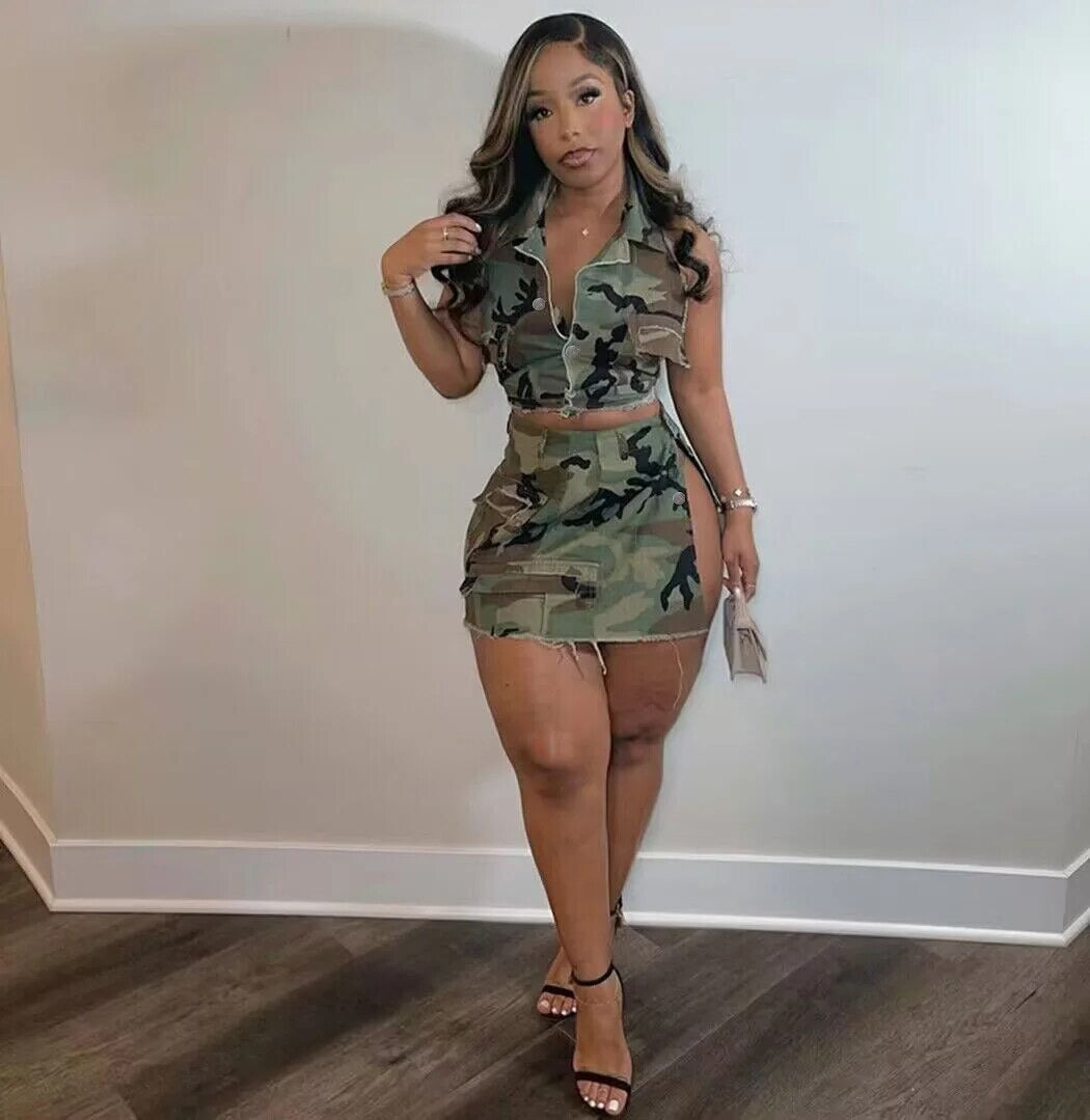 Camouflage Skirt Set