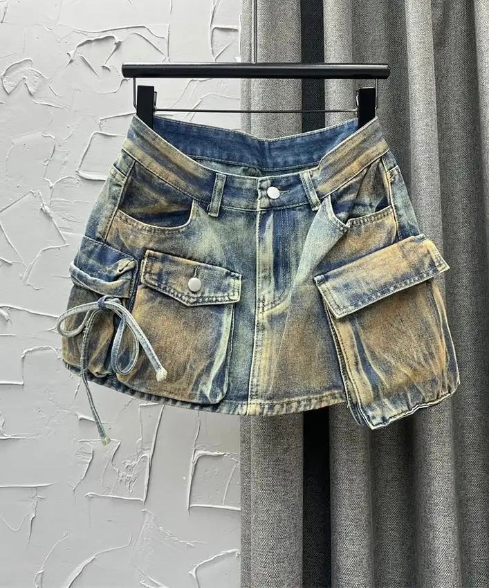 Brownish Denim Skirt