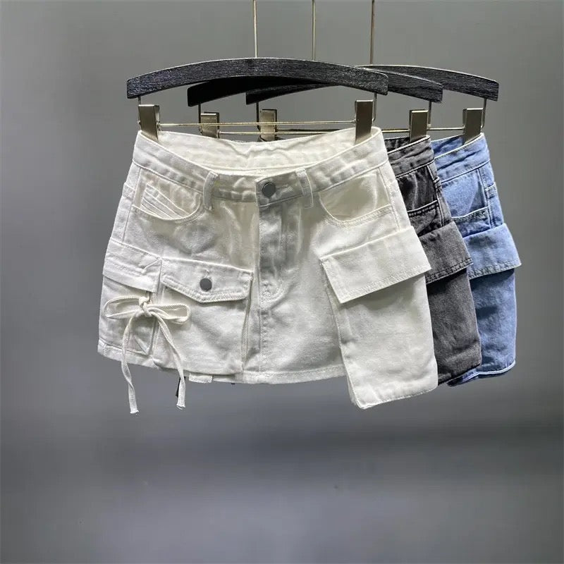 Cargo Denim Skirt