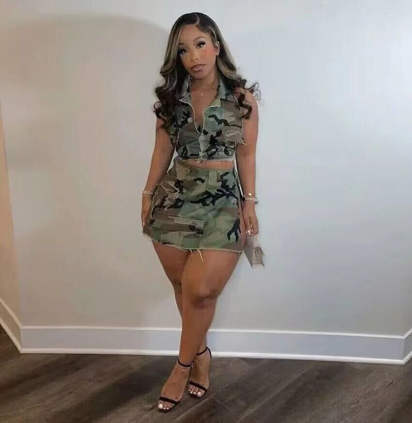 Camouflage Skirt Set