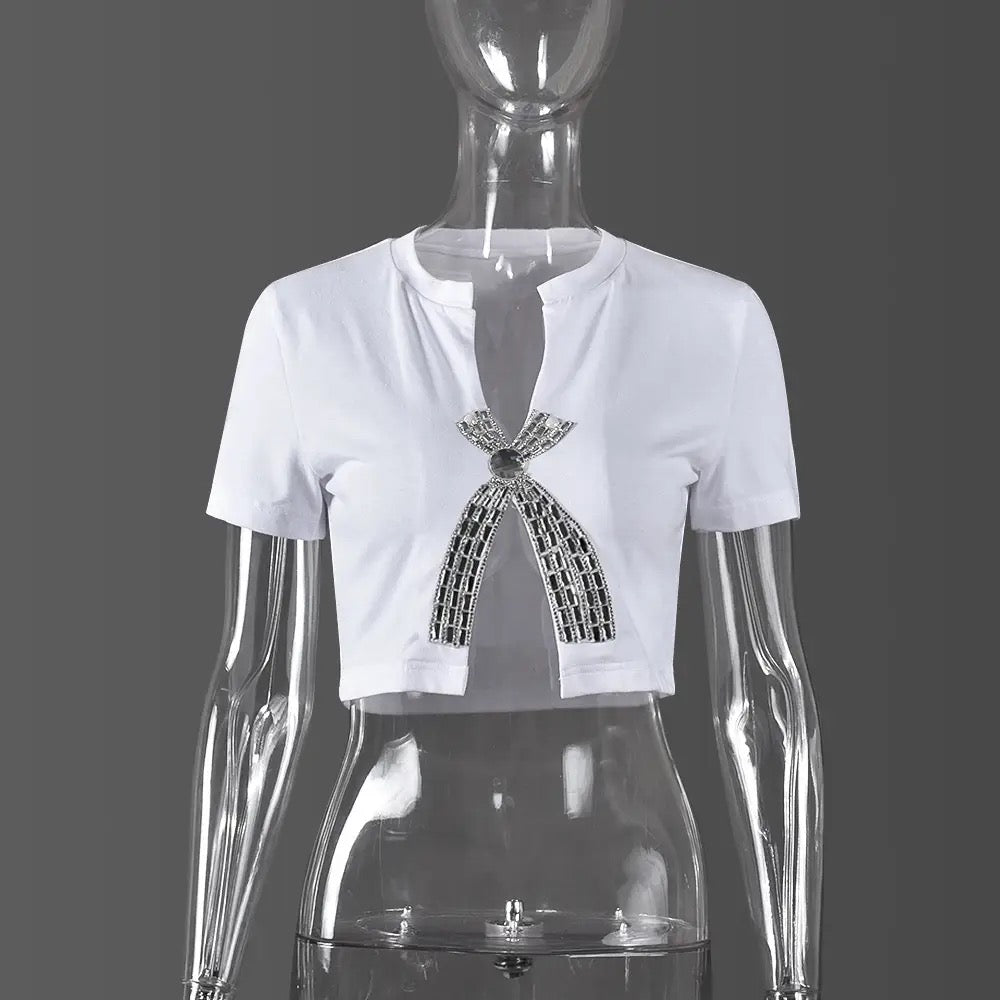 Rhinestone Crop Top