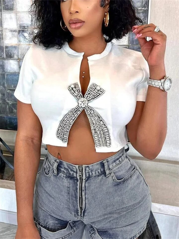 Rhinestone Crop Top
