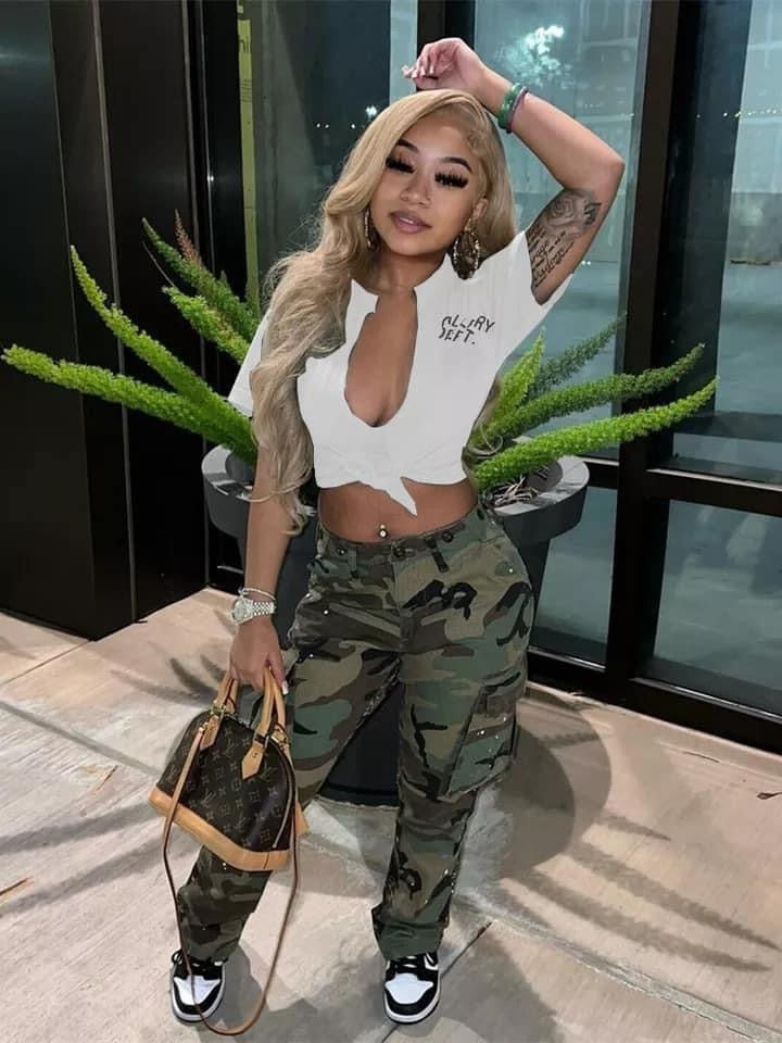 Camouflage High Waist Pants