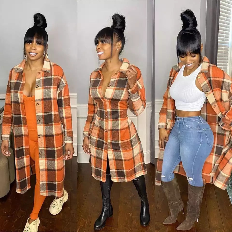 Plaid Multi Color Coat