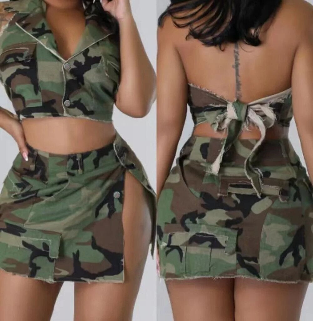 Camouflage Skirt Set